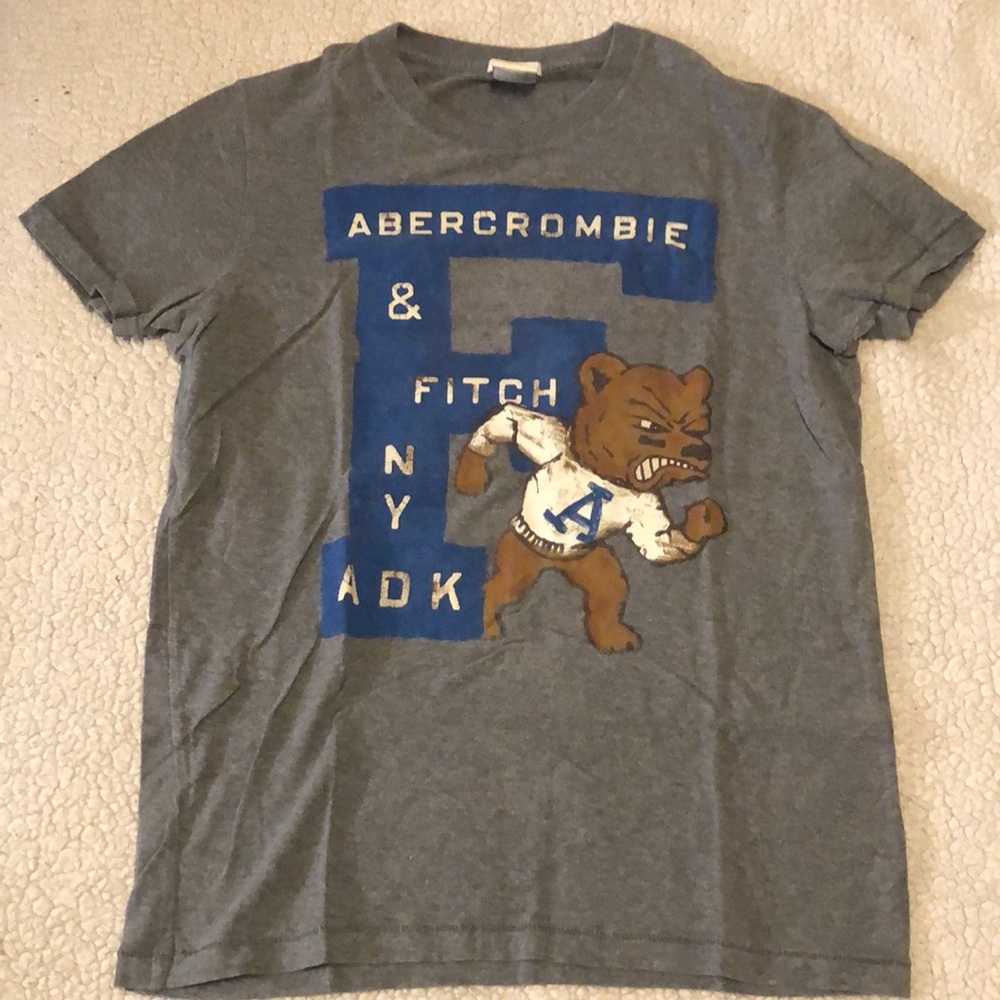 Abercrombie and Fitch graphic tee. Size small. Dark gray